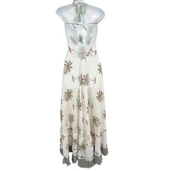 Roberta Roller Rabbit Morjim Palm Venezia Maxi Silk & Cotton Womens Dress NWT L - Picture 14 of 16